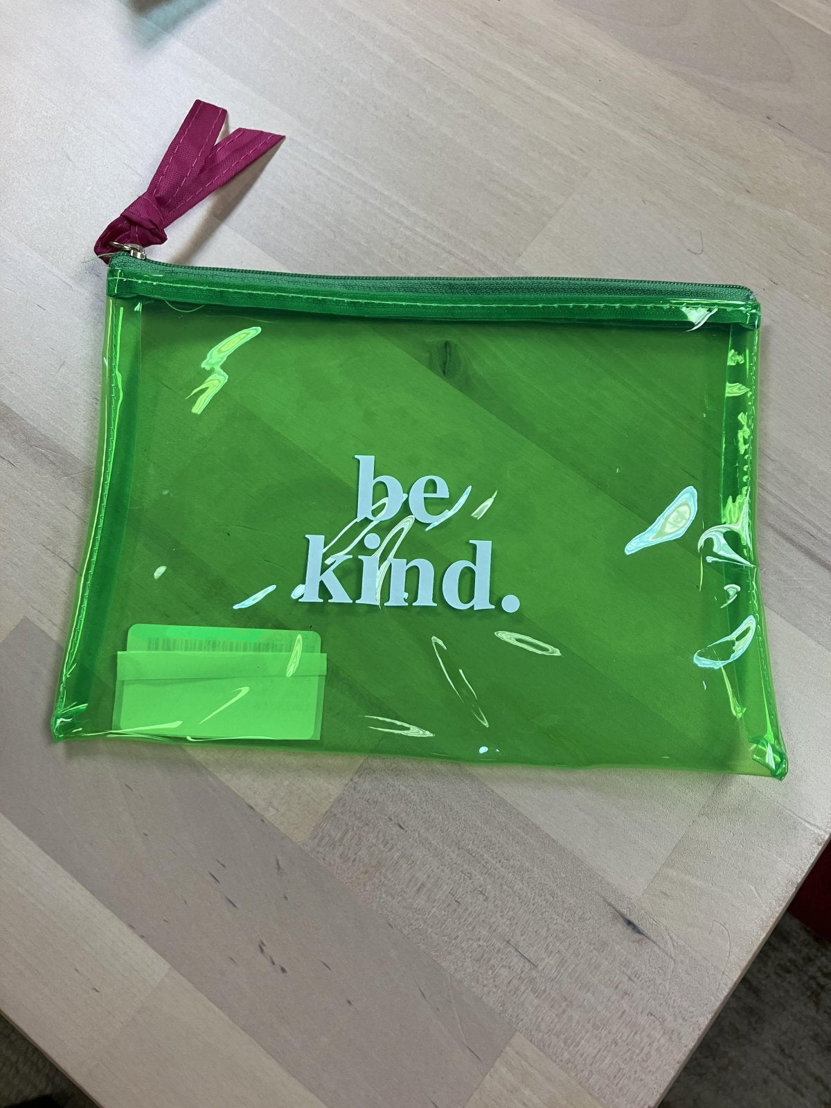 Plastic zipper notions bag — Green-Be Kind