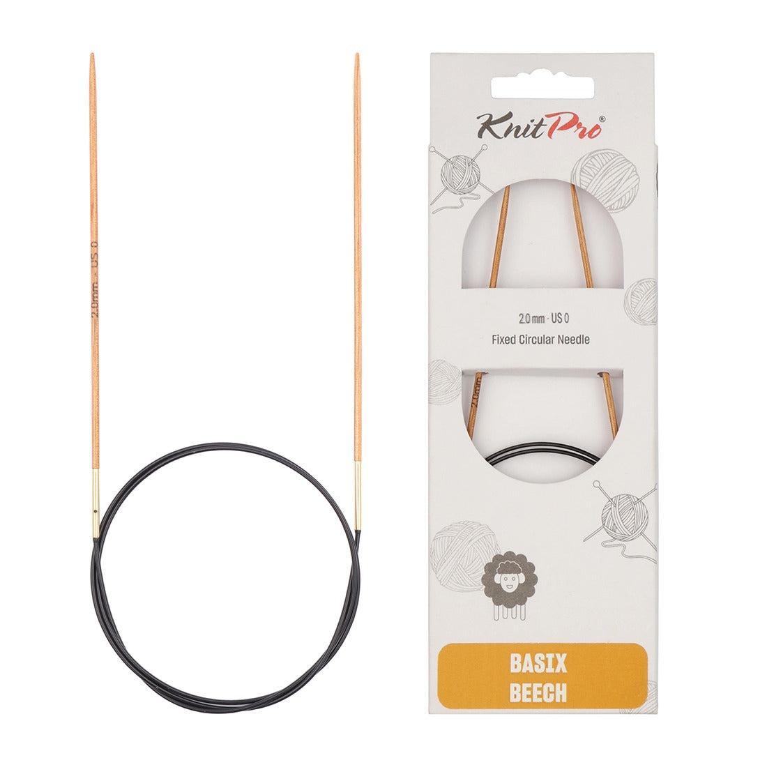 KnitPro Basix Beech 32" Fixed Circular