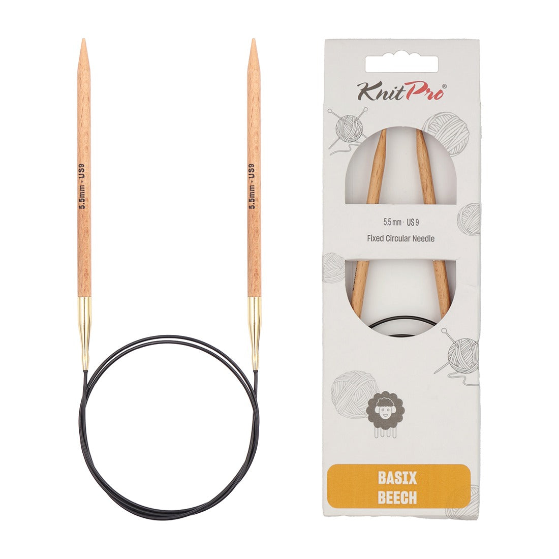 KnitPro Basix Beech 32" Fixed Circular