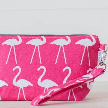 Binkwaffle Notions Zipper Pouch — Flamingo Breeze