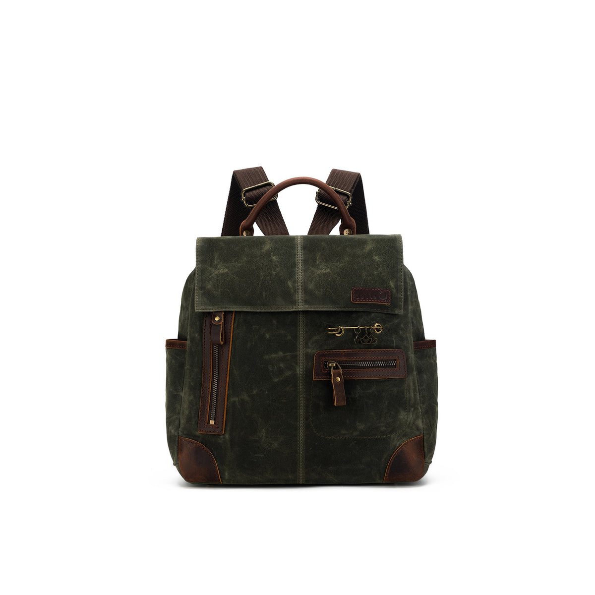della Q Makers Canvas Backpack — Midi Backpack Olive