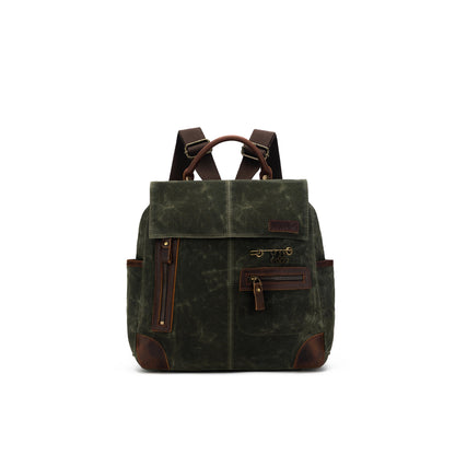 della Q Makers Canvas Backpack — Midi Backpack Olive