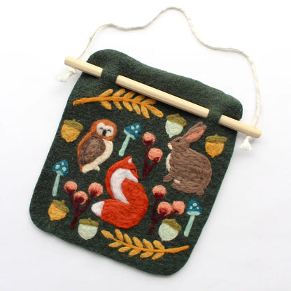 Sheep Creek Studio Felting Craft Kit — 8x8 Woodland — kit finished-project example