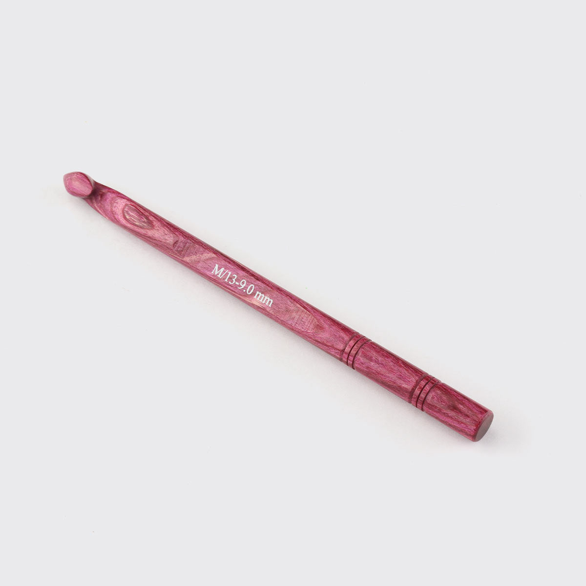 KnitPro Dreamz single-ended birchwood crochet hook, 9.0 mm M/13 — full hook