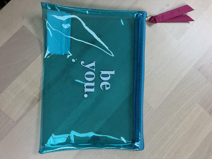 Plastic zipper notions bag — Turquoise-Be You