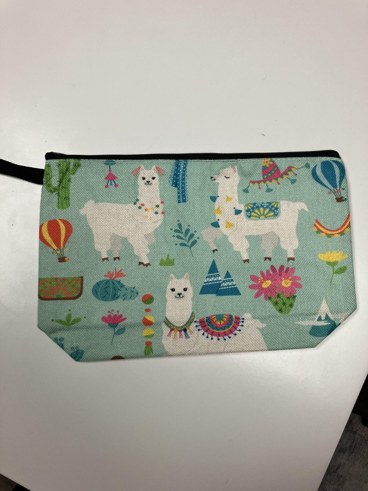 Notion Zipper Pouch with Gusset Assorted Patterns — Alpaca Teal