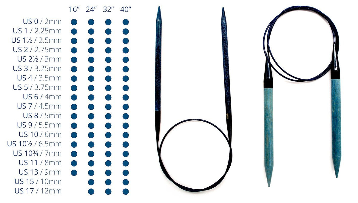 Lykke Indigo Fixed Circular Needles — 11, 32 in