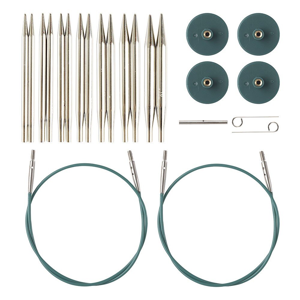 Options Interchangeable Nickel Plated Circular Knitting Needle Set — Default Title
