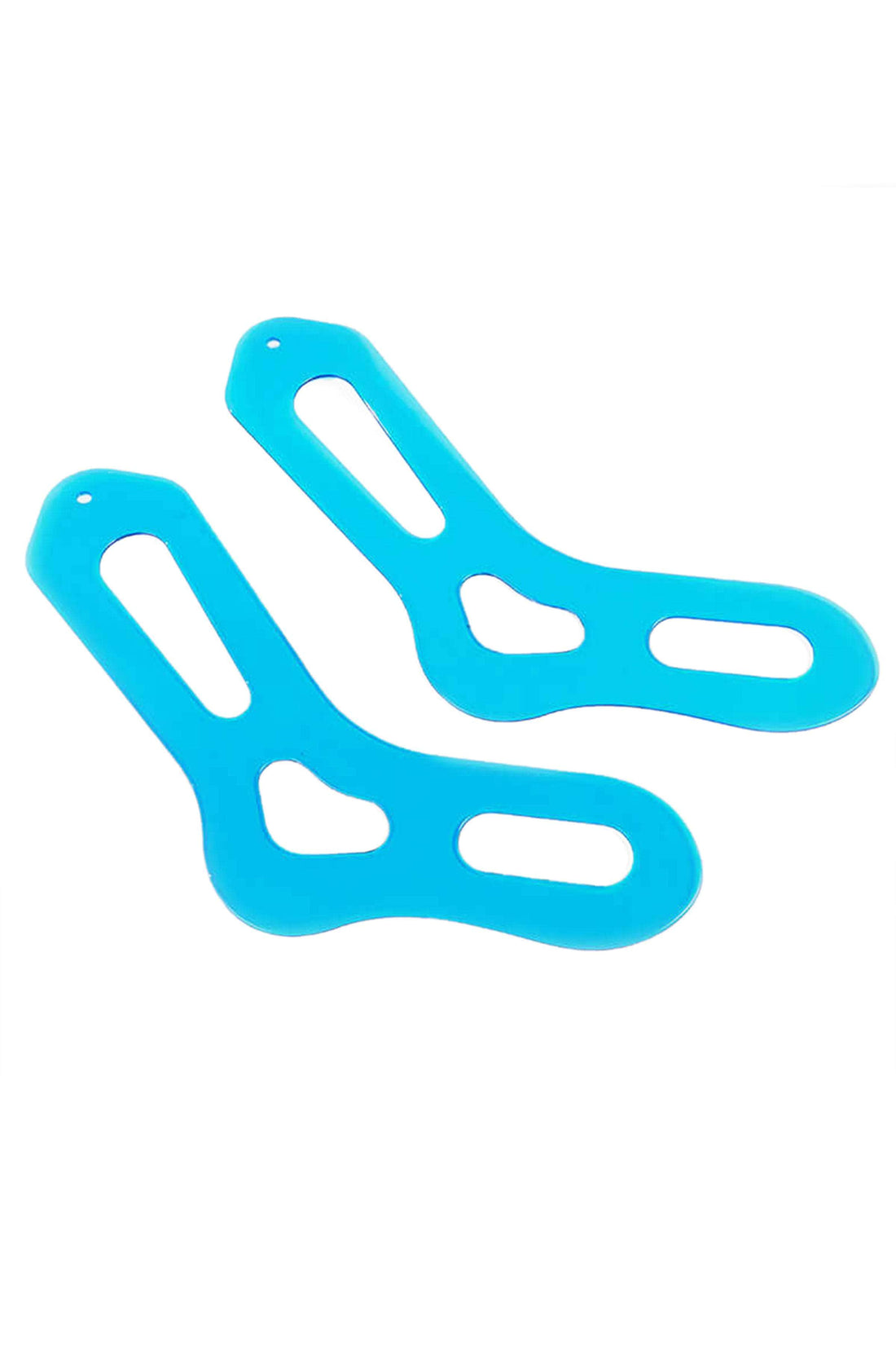 Aqua sock blockers in translucent blue acrylic