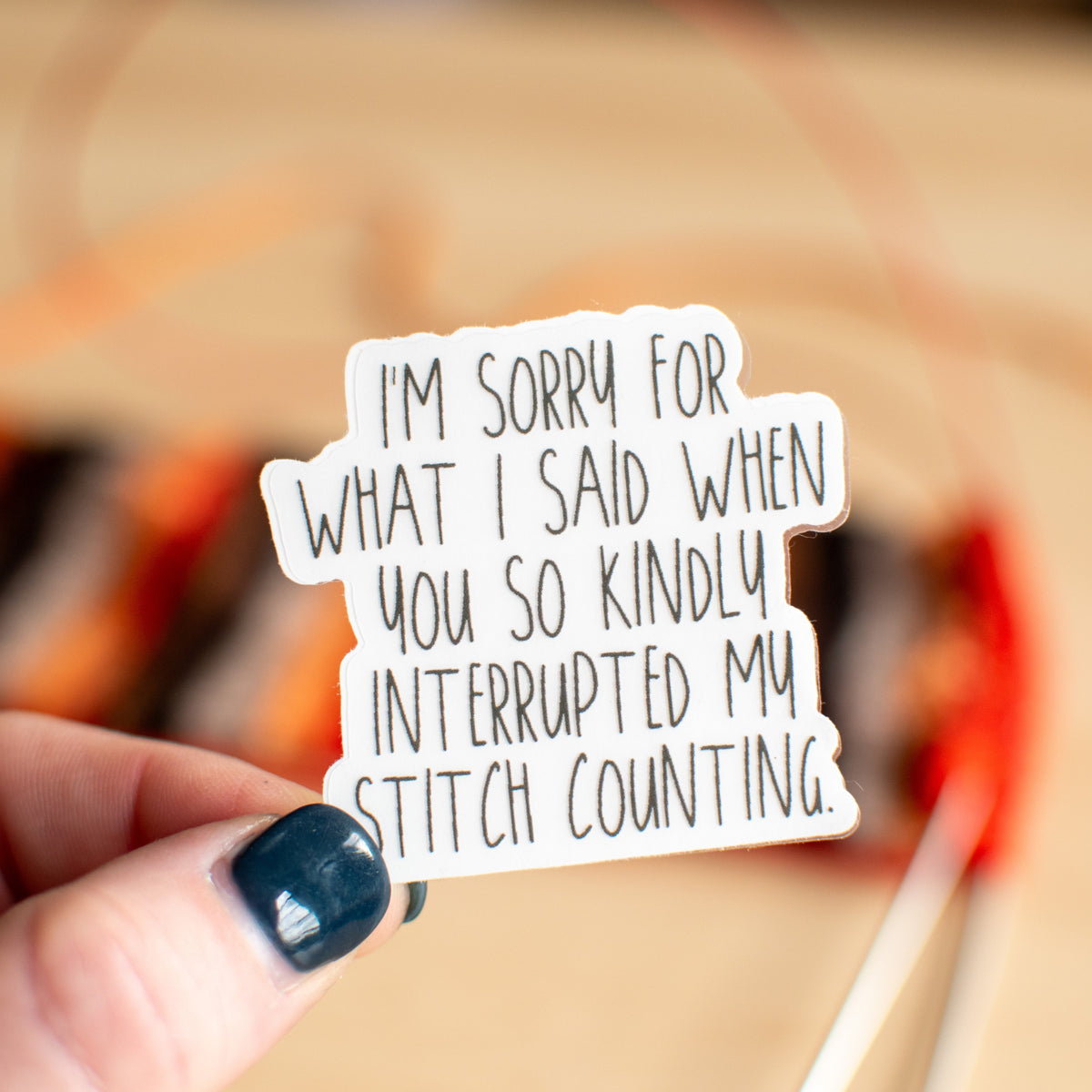 Binkwaffle Stickers — Sorry Sticker...When I Was Counting Stitches