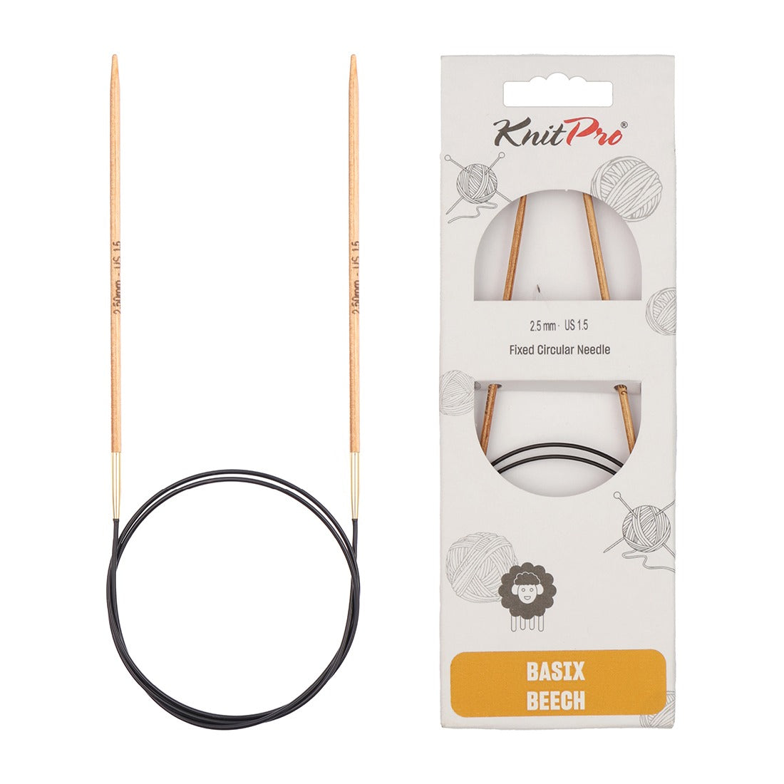 KnitPro Basix Beech 32" Fixed Circular
