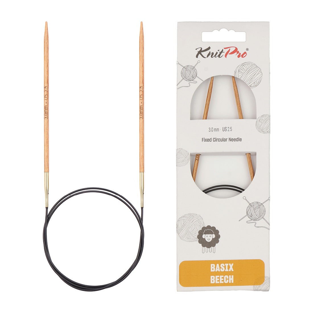 KnitPro Basix Beech 32" Fixed Circular