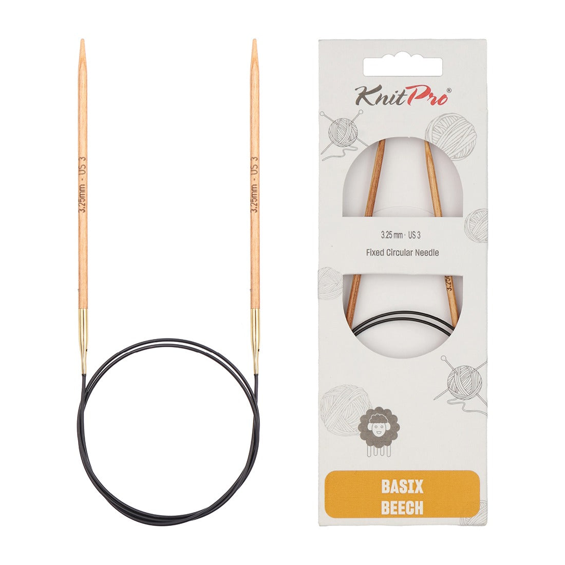 KnitPro Basix Beech 32" Fixed Circular