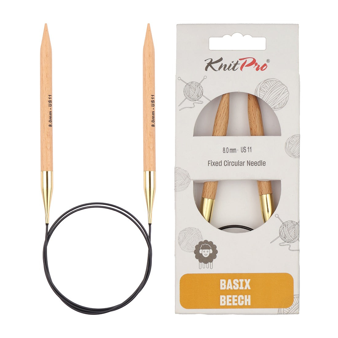 KnitPro Basix Beech 32" Fixed Circular