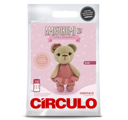Círculo Cuddly Teddy Bears Elise crochet kit package