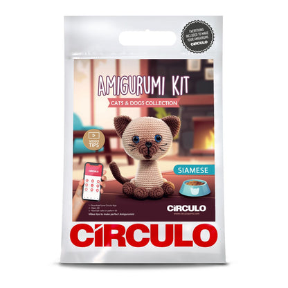 Círculo Siamese 05 Cats and Dogs crochet kit package
