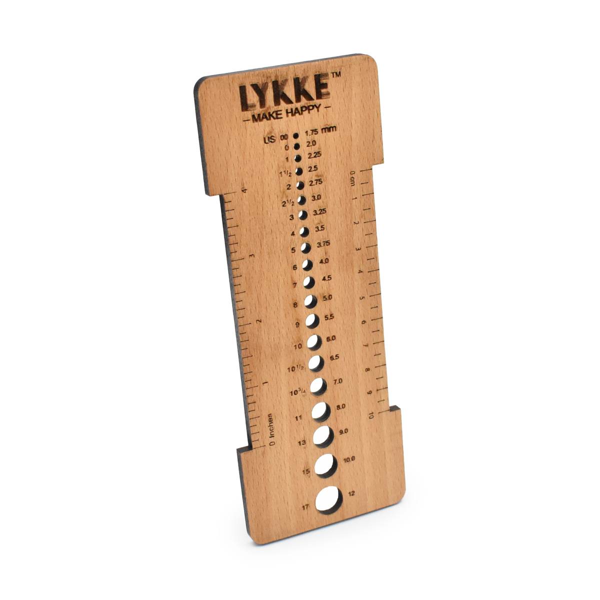 Lykke Needle Sizer & Gauge tool — Beechwood