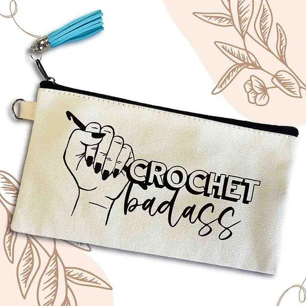 Anna B. Shop Crochet Badass Small Canvas Pouch Bag